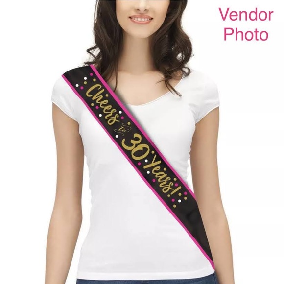 (10 Piece) 30th Birthday Pink & Gold Decorations - Picture 13 of 15